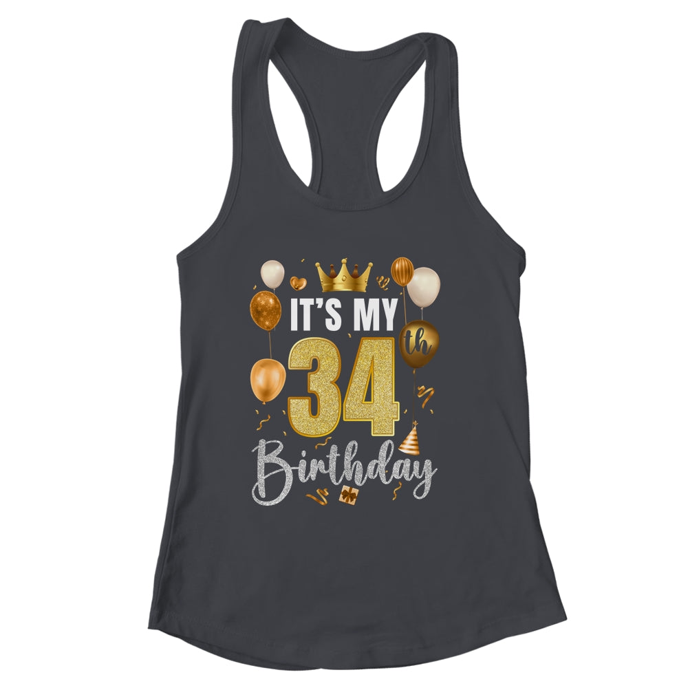 Its My 34th Birthday Happy 1990 Birthday Party For Men Women Shirt & Tank Top | siriusteestore