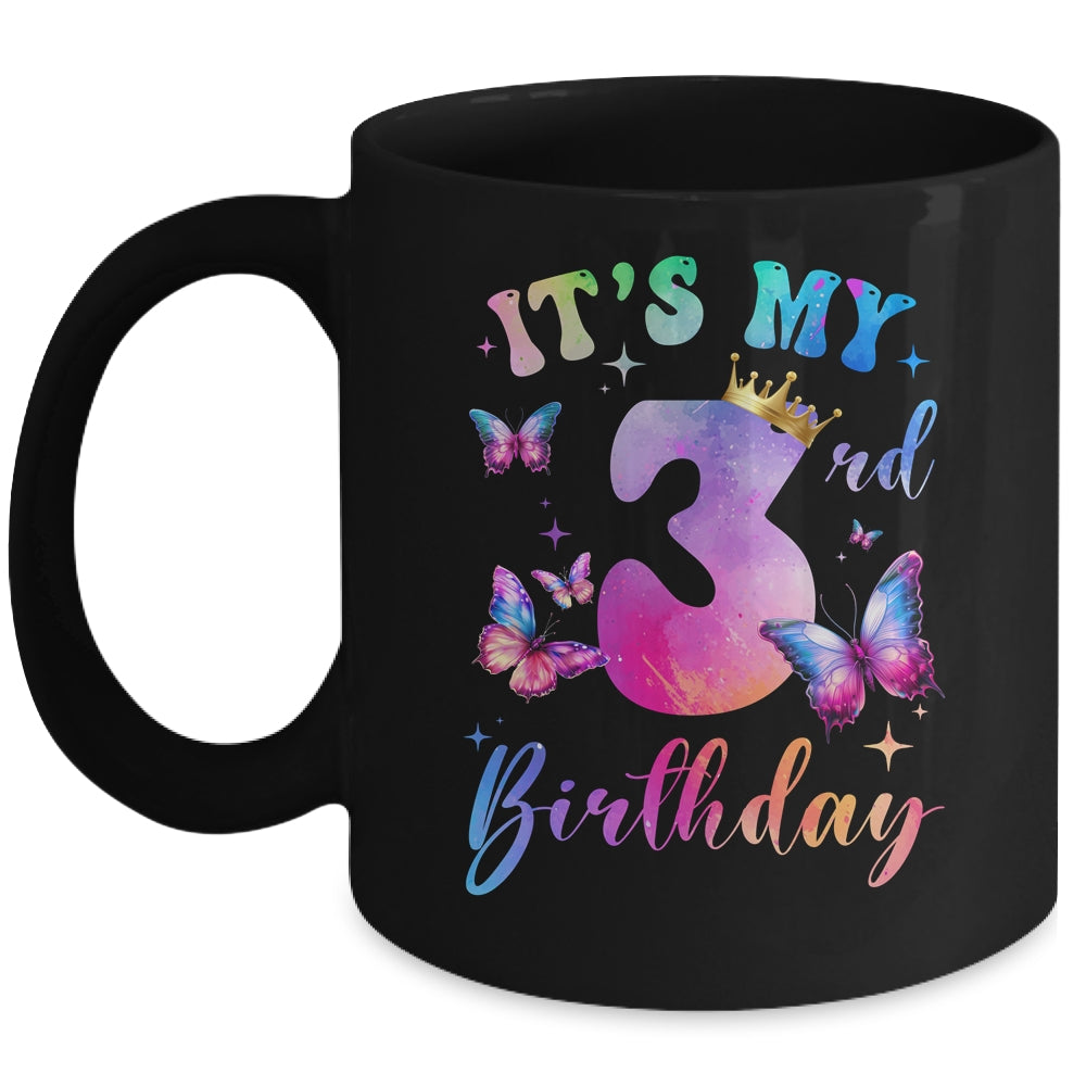 Its My 3rd Birthday Girls Butterfly Theme Party 3 Year Old Mug | siriusteestore