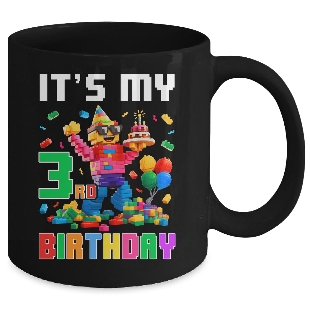 Its My 3rd Three Birthday Building Brick 3 Three Old Boys Mug | siriusteestore