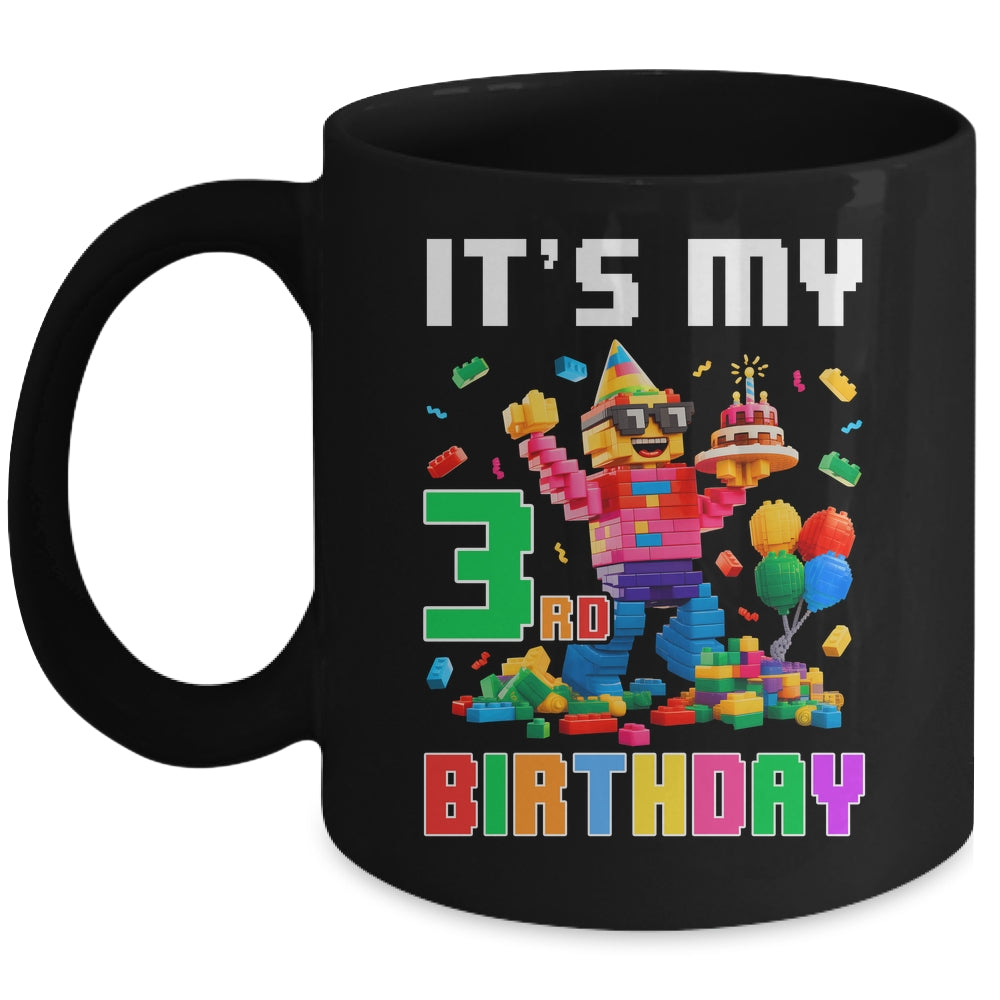 Its My 3rd Three Birthday Building Brick 3 Three Old Boys Mug | siriusteestore