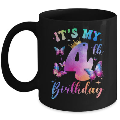Its My 4th Birthday Girls Butterfly Theme Party 4 Year Old Mug | siriusteestore
