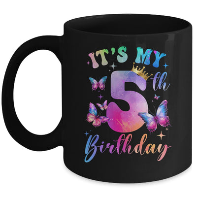 Its My 5th Birthday Girls Butterfly Theme Party 5 Year Old Mug | siriusteestore