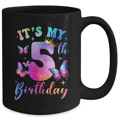 Its My 5th Birthday Girls Butterfly Theme Party 5 Year Old Mug | siriusteestore