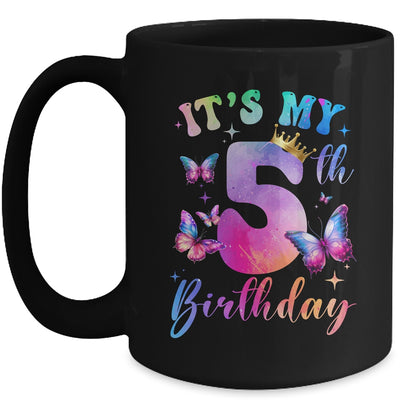 Its My 5th Birthday Girls Butterfly Theme Party 5 Year Old Mug | siriusteestore