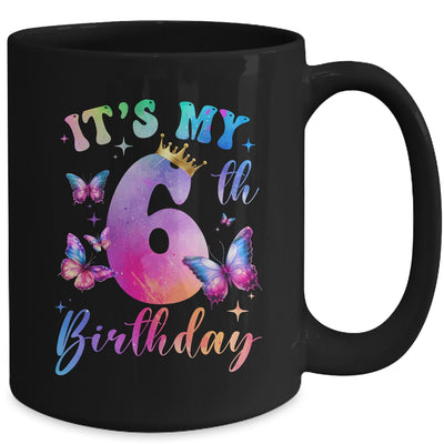 Its My 6th Birthday Girls Butterfly Theme Party 6 Year Old Mug | siriusteestore