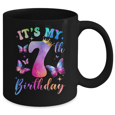 Its My 7th Birthday Girls Butterfly Theme Party 7 Year Old Mug | siriusteestore
