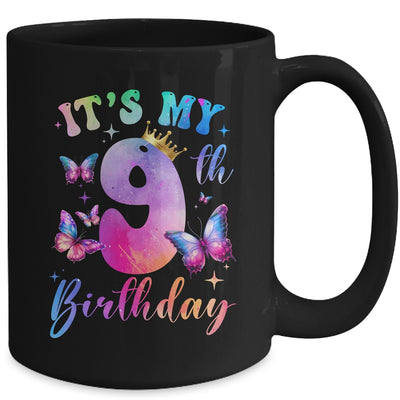Its My 9th Birthday Girls Butterfly Theme Party 9 Year Old Mug | siriusteestore