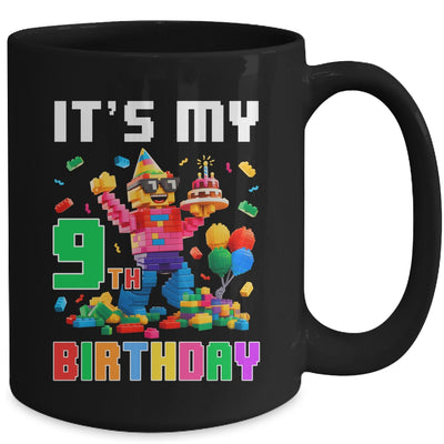 Its My 9th Nine Birthday Building Brick 9 Nine Old Boys Mug | siriusteestore
