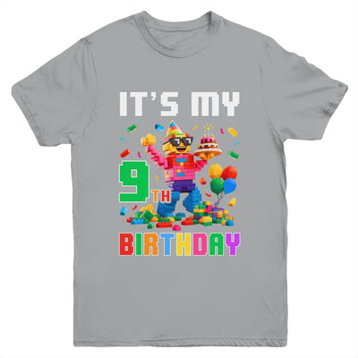 Its My 9th Nine Birthday Building Brick 9 Nine Old Boys Youth Shirt | siriusteestore