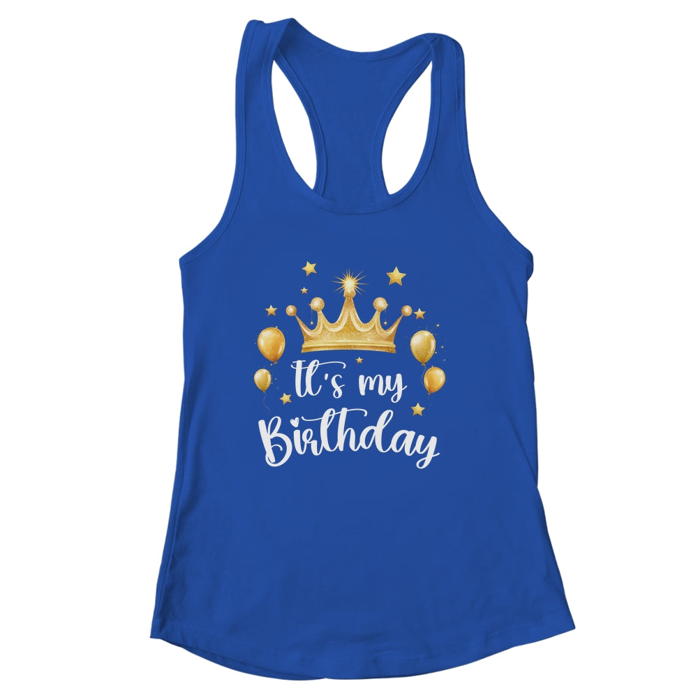 Its My Birthday Cute Women Girl Kids Funny Crown Balloons Shirt & Tank Top | siriusteestore