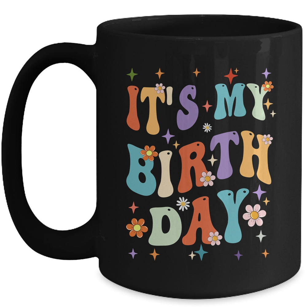 Its My Birthday Retro Vintage Groovy Women Girls Mug | siriusteestore