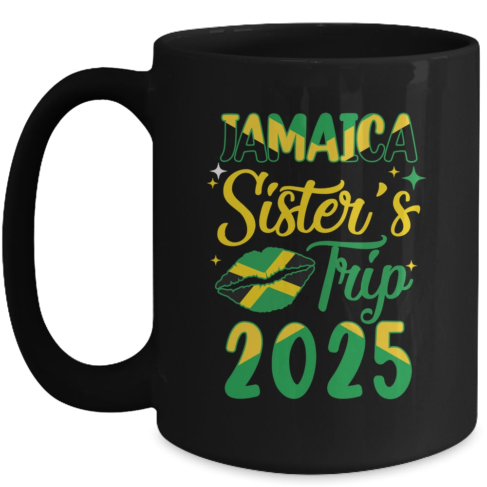 Jamaica 2025 Sisters Trip With Jamaican Flag And Kiss Mug | siriusteestore