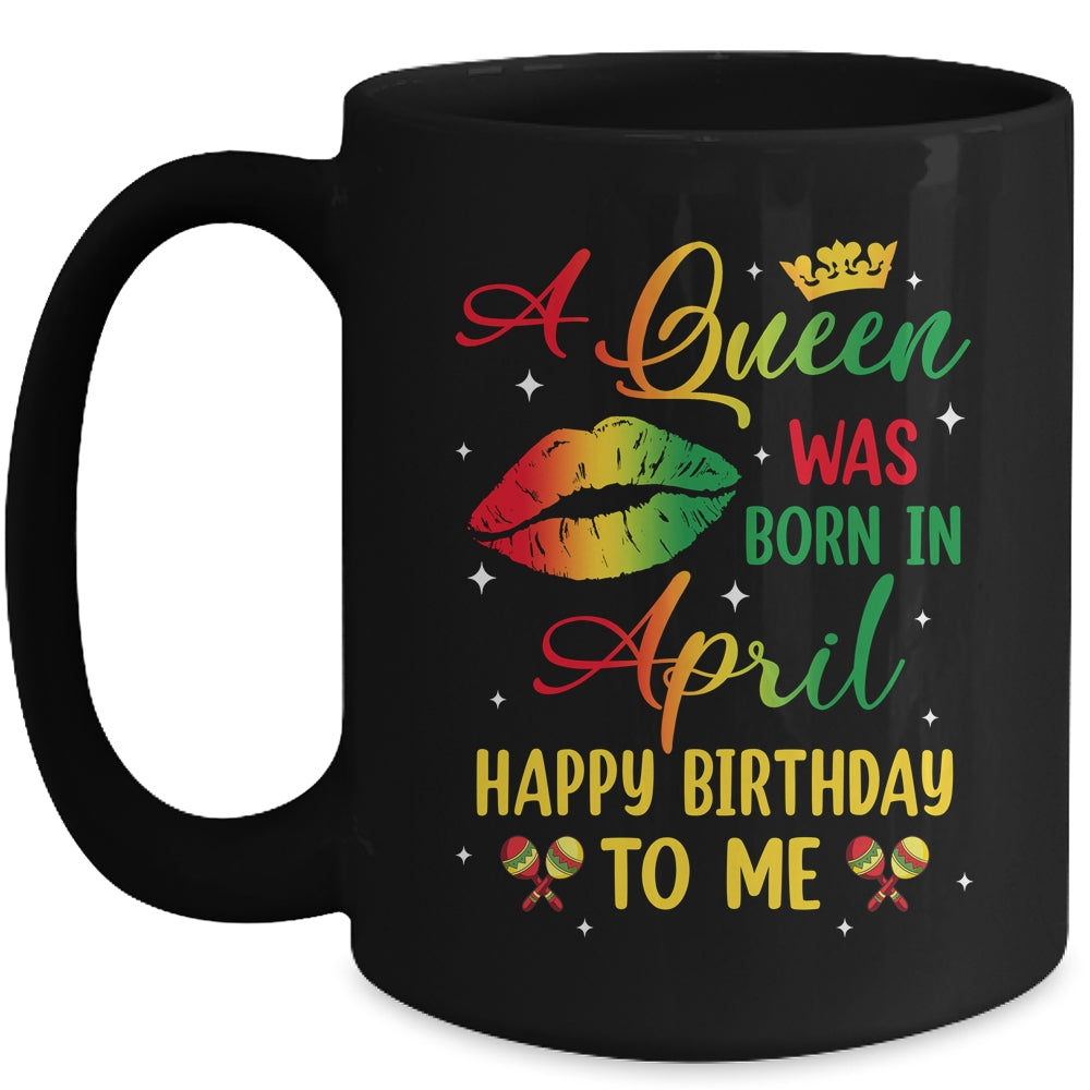 Jamaica Birthday Girl Party A Queen Was Born In April Mug | siriusteestore