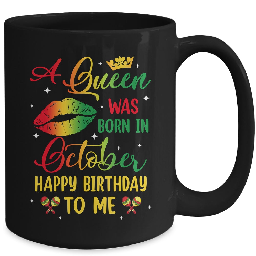 Jamaica Birthday Girl Party A Queen Was Born In October Mug | siriusteestore