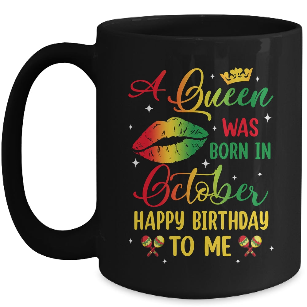 Jamaica Birthday Girl Party A Queen Was Born In October Mug | siriusteestore