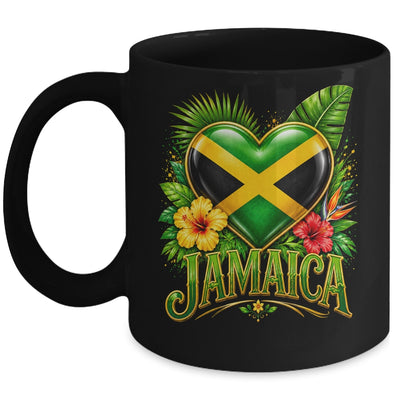Jamaica Flag Heart Watercolors Jamaican Vacation Men Women Mug | siriusteestore