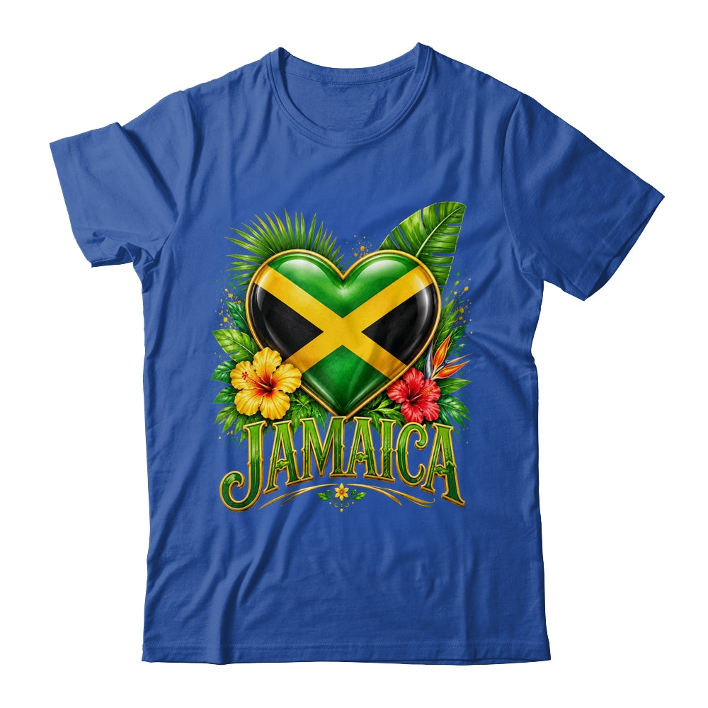 Jamaica Flag Heart Watercolors Jamaican Vacation Men Women Shirt & Tank Top | siriusteestore