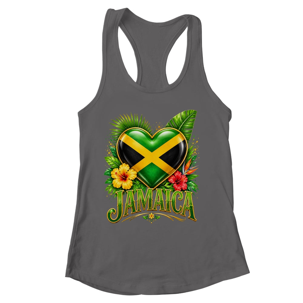 Jamaica Flag Heart Watercolors Jamaican Vacation Men Women Shirt & Tank Top | siriusteestore