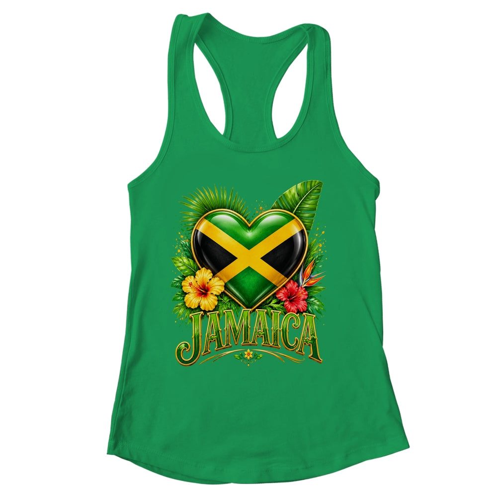 Jamaica Flag Heart Watercolors Jamaican Vacation Men Women Shirt & Tank Top | siriusteestore