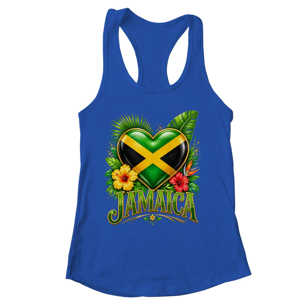 Jamaica Flag Heart Watercolors Jamaican Vacation Men Women Shirt & Tank Top | siriusteestore