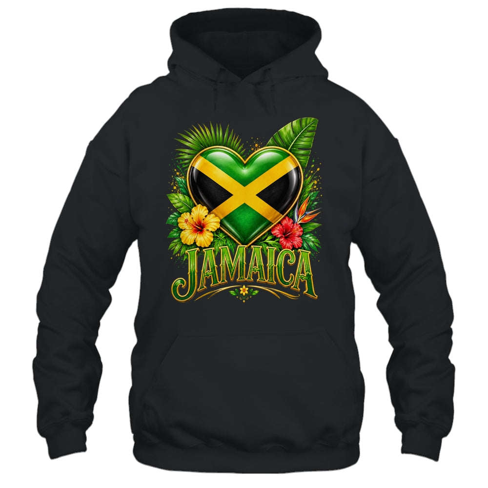 Jamaica Flag Heart Watercolors Jamaican Vacation Men Women Shirt & Tank Top | siriusteestore