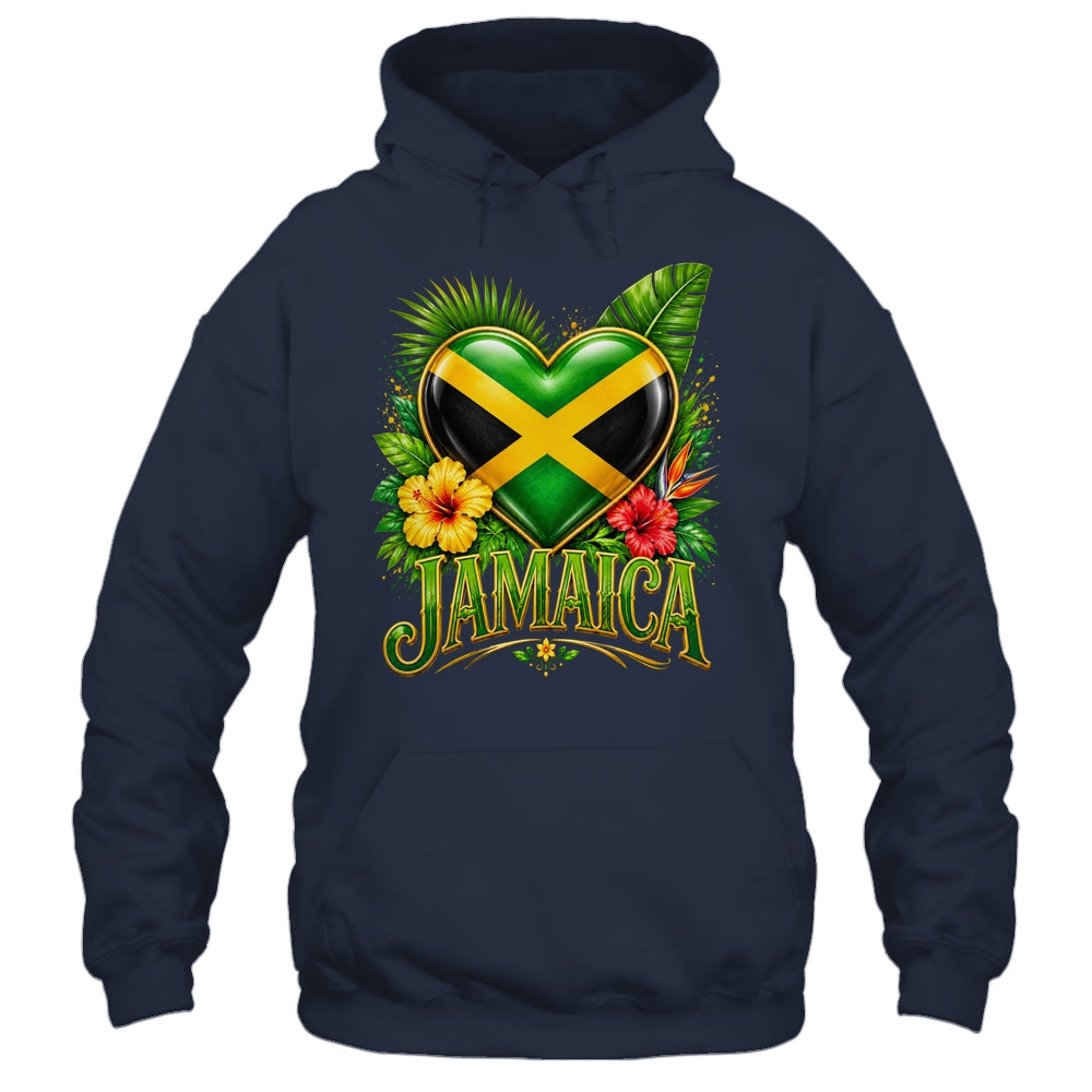 Jamaica Flag Heart Watercolors Jamaican Vacation Men Women Shirt & Tank Top | siriusteestore
