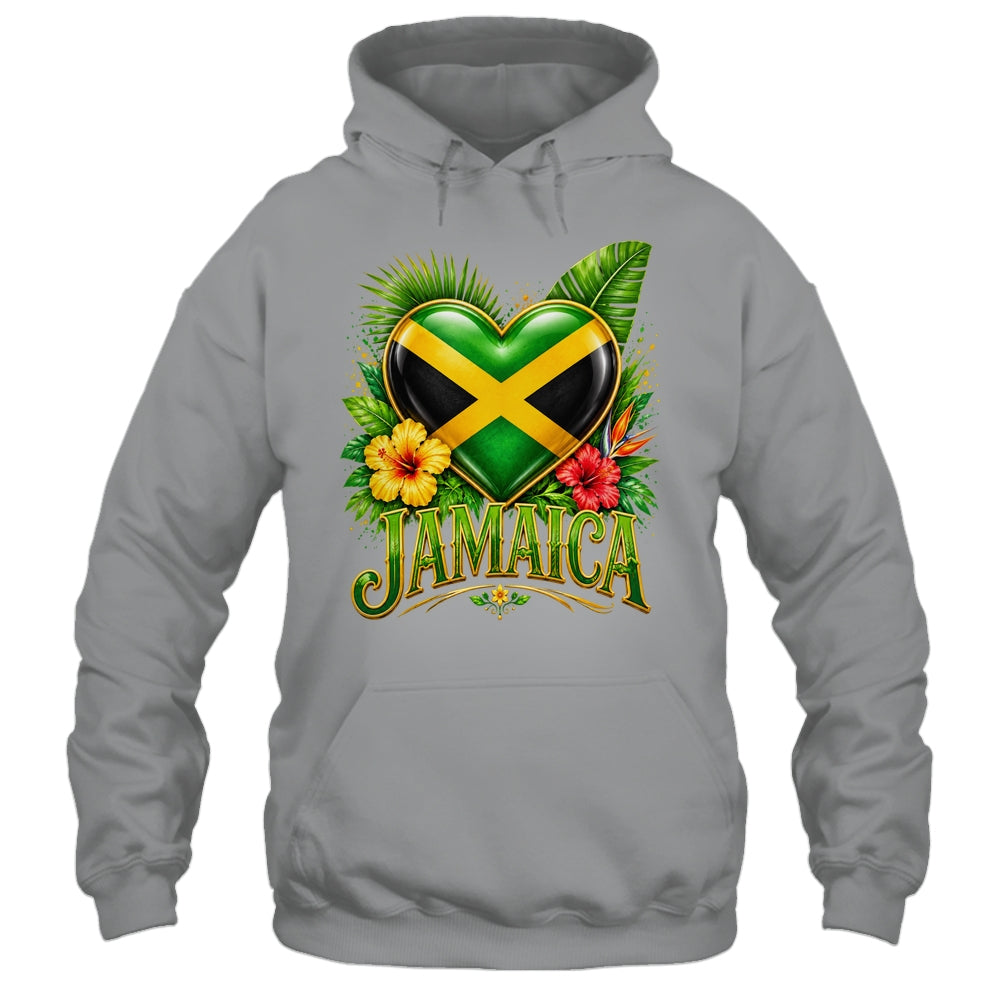 Jamaica Flag Heart Watercolors Jamaican Vacation Men Women Shirt & Tank Top | siriusteestore