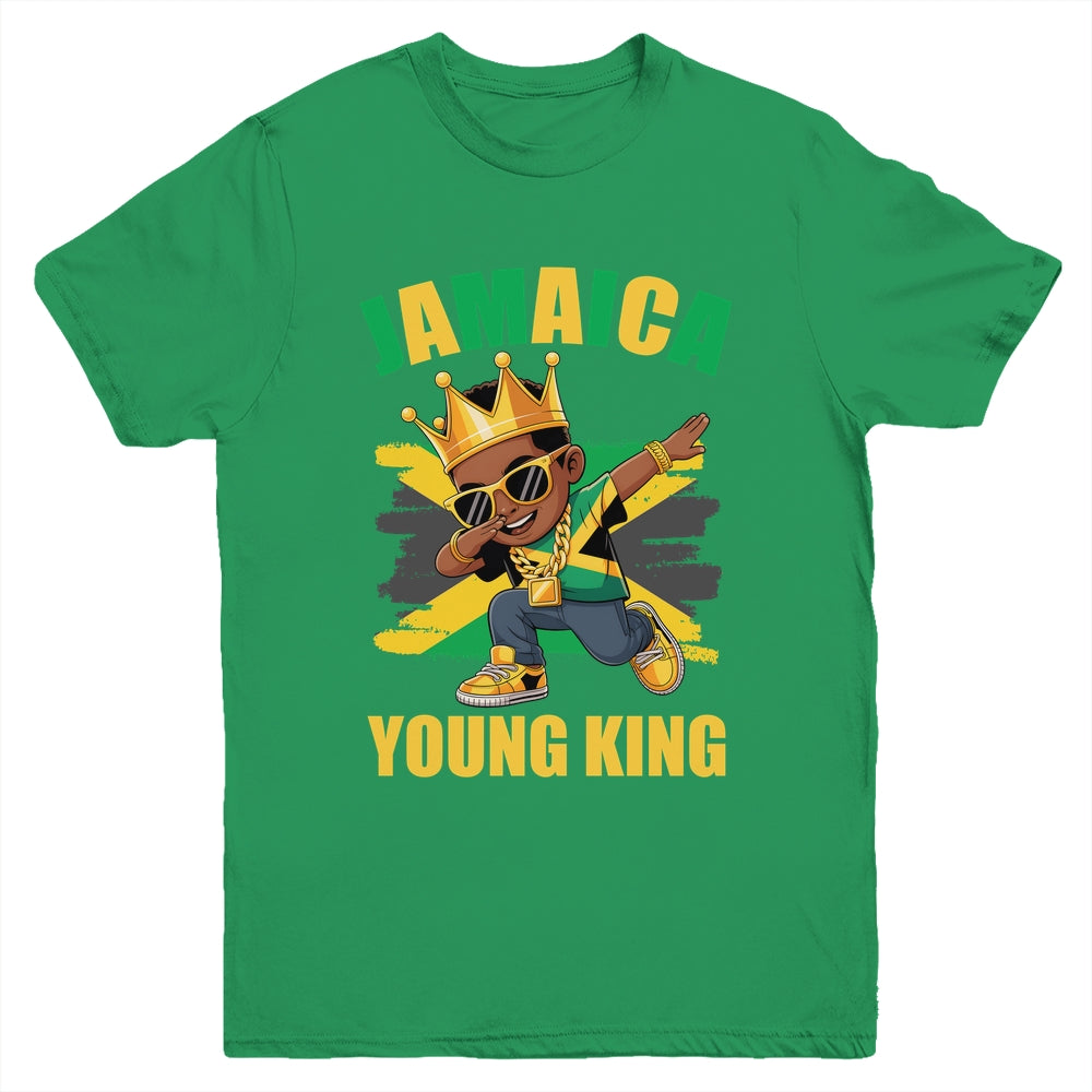 Jamaica Young King Jamaican Boy African Proud Jamaican Flag Youth Shirt | siriusteestore