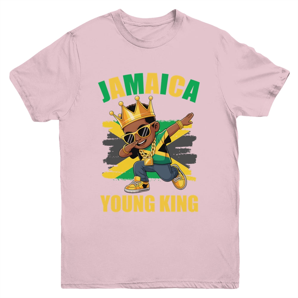 Jamaica Young King Jamaican Boy African Proud Jamaican Flag Youth Shirt | siriusteestore