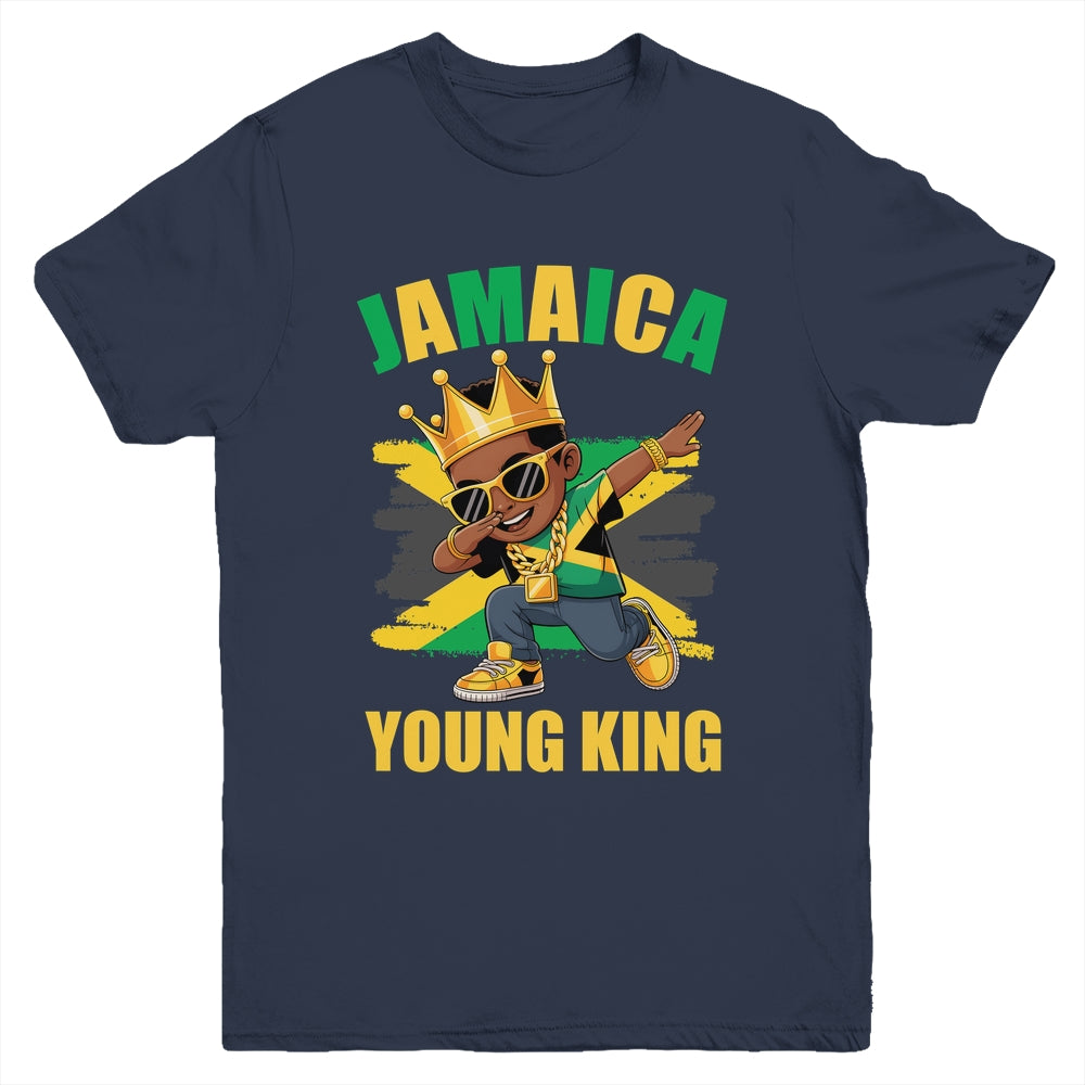 Jamaica Young King Jamaican Boy African Proud Jamaican Flag Youth Shirt | siriusteestore