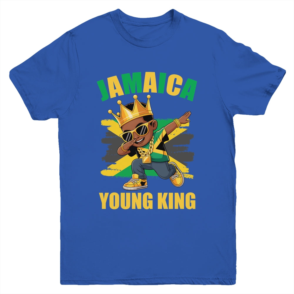 Jamaica Young King Jamaican Boy African Proud Jamaican Flag Youth Shirt | siriusteestore