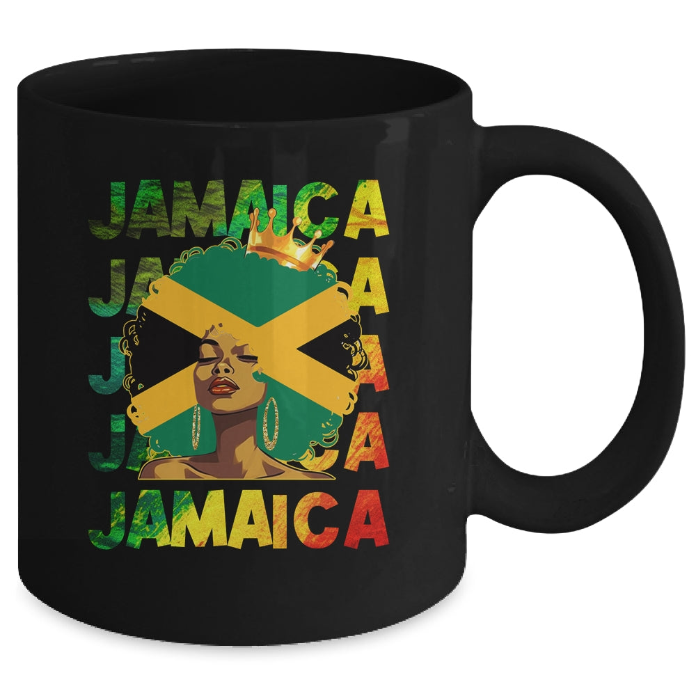 Jamaican Black Girls Jamaica Flag Afro Black Hair Women Mug | siriusteestore