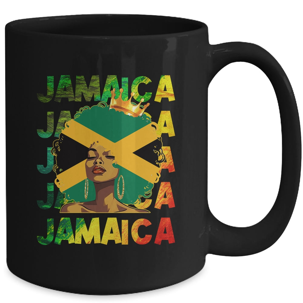 Jamaican Black Girls Jamaica Flag Afro Black Hair Women Mug | siriusteestore