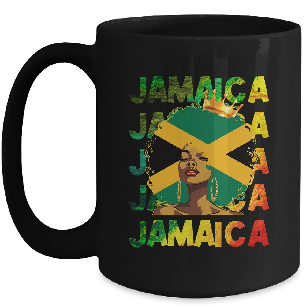 Jamaican Black Girls Jamaica Flag Afro Black Hair Women Mug | siriusteestore