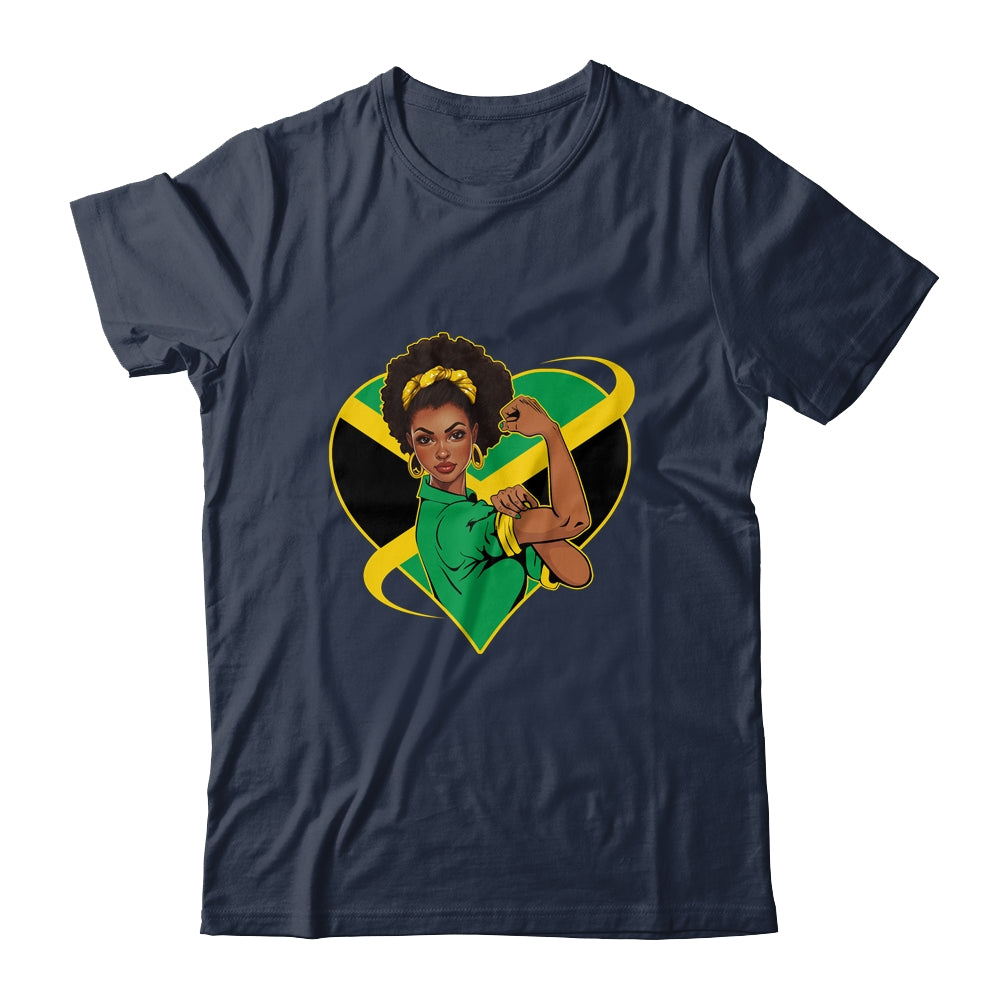 Jamaican Black Woman Melanin Jamaica Afro Girl Pride Flag Shirt & Tank Top | siriusteestore