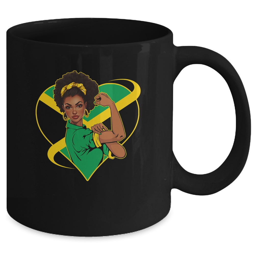 Jamaican Black Woman Melanin Jamaica Afro Girl Pride Flag Mug | siriusteestore