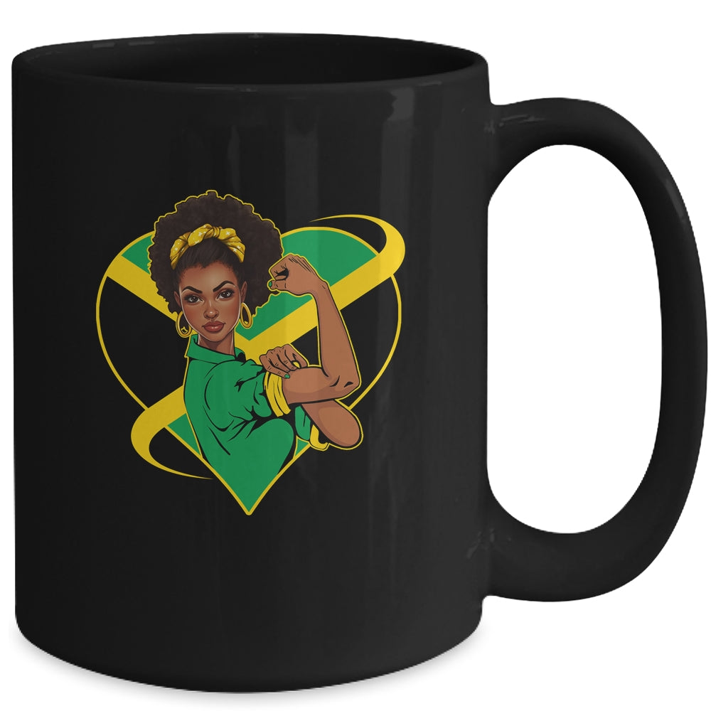 Jamaican Black Woman Melanin Jamaica Afro Girl Pride Flag Mug | siriusteestore