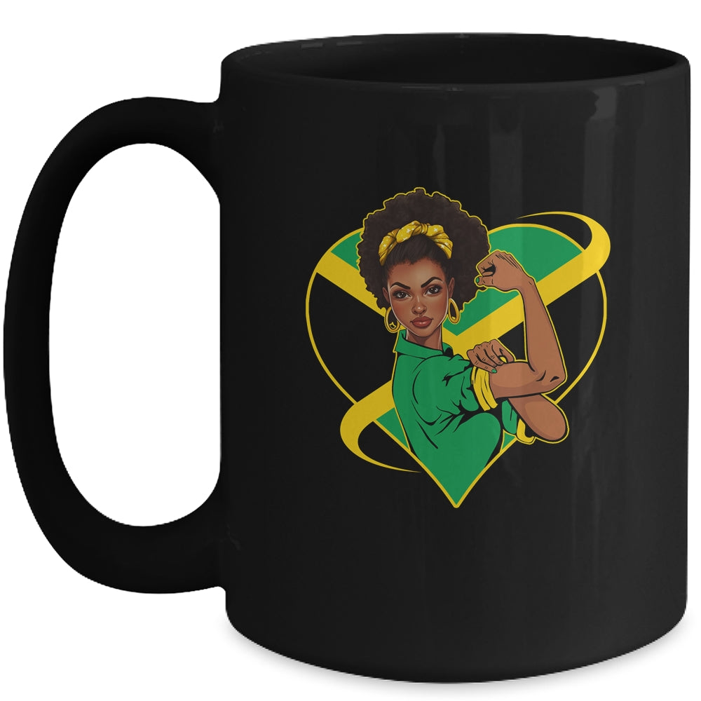 Jamaican Black Woman Melanin Jamaica Afro Girl Pride Flag Mug | siriusteestore