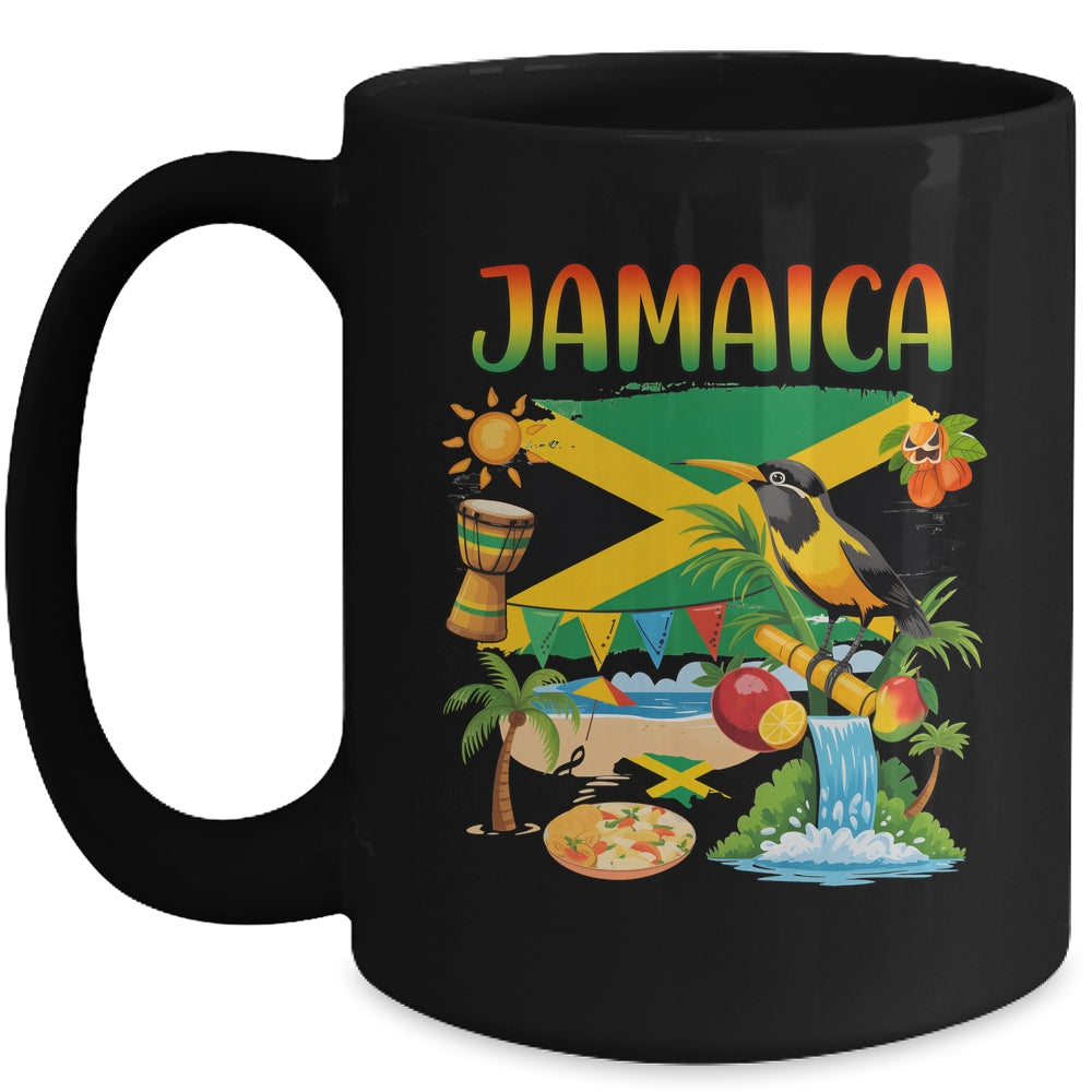 Jamaican Flag Outfit Kids Men Women Novelty Jamaica Flag Mug | siriusteestore