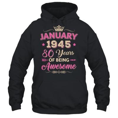 January 1945 80 Years Of Being Awesome Retro 80th Birthday Shirt & Tank Top | siriusteestore