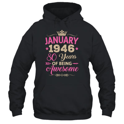 January 1946 80 Years Of Being Awesome Retro 80th Birthday Shirt & Tank Top | siriusteestore