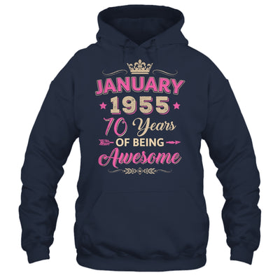 January 1955 70 Years Of Being Awesome Retro 70th Birthday Shirt & Tank Top | siriusteestore