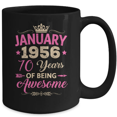 January 1956 70 Years Of Being Awesome Retro 70th Birthday Mug | siriusteestore
