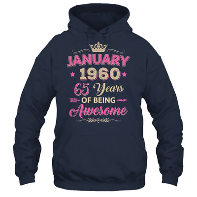 January 1960 65 Years Of Being Awesome Retro 65th Birthday Shirt & Tank Top | siriusteestore