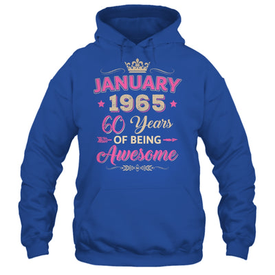 January 1965 60 Years Of Being Awesome Retro 60th Birthday Shirt & Tank Top | siriusteestore