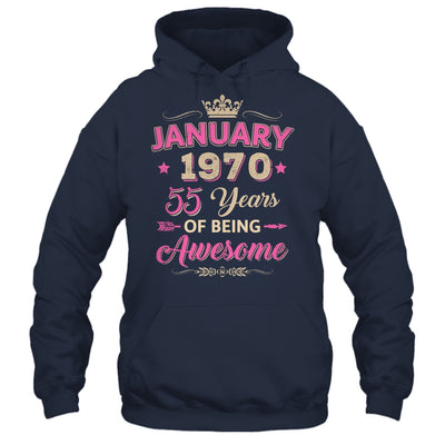 January 1970 55 Years Of Being Awesome Retro 55th Birthday Shirt & Tank Top | siriusteestore