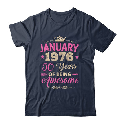 January 1976 50 Years Of Being Awesome Retro 50th Birthday Shirt & Tank Top | siriusteestore