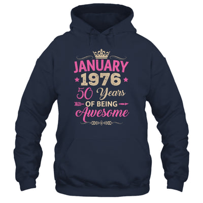 January 1976 50 Years Of Being Awesome Retro 50th Birthday Shirt & Tank Top | siriusteestore
