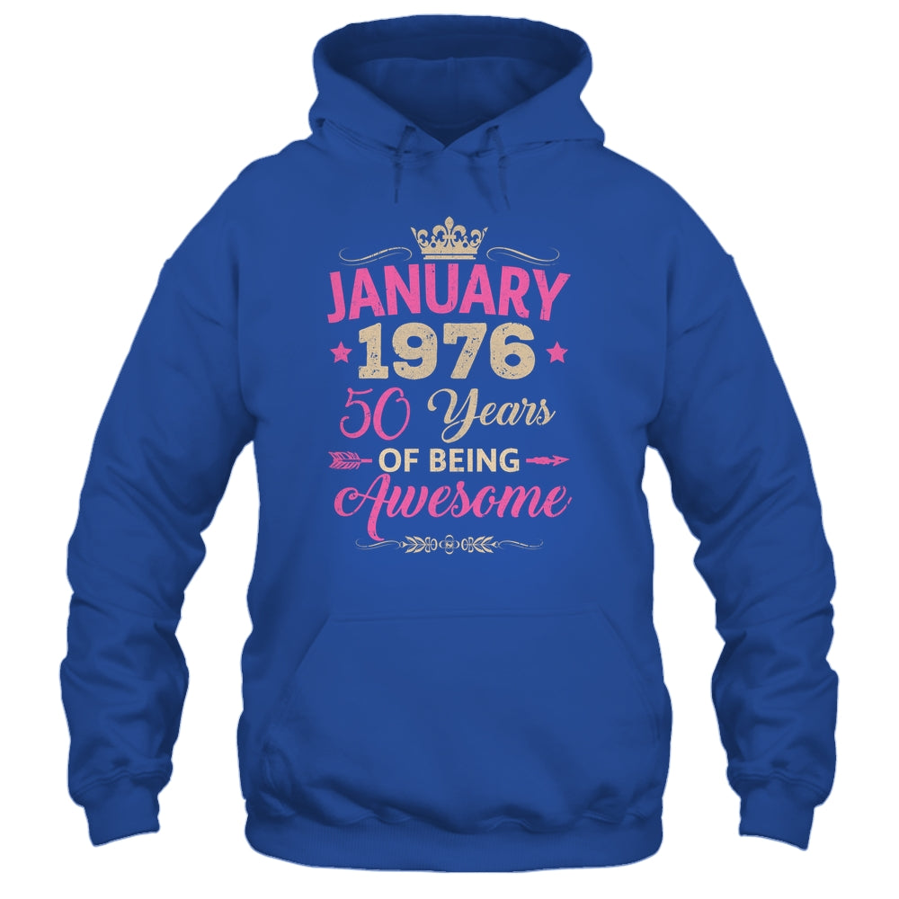 January 1976 50 Years Of Being Awesome Retro 50th Birthday Shirt & Tank Top | siriusteestore