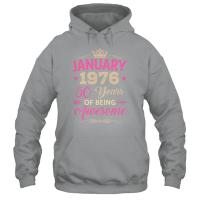 January 1976 50 Years Of Being Awesome Retro 50th Birthday Shirt & Tank Top | siriusteestore